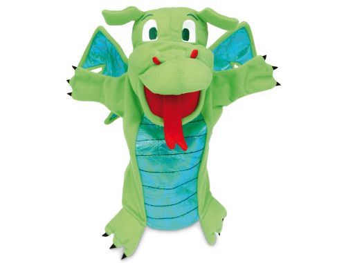 Marioneta fiesta crafts de tecido para mo e dedos dragao verde 17x33 cm , Fiesta crafts , 68383 , 5034309103310